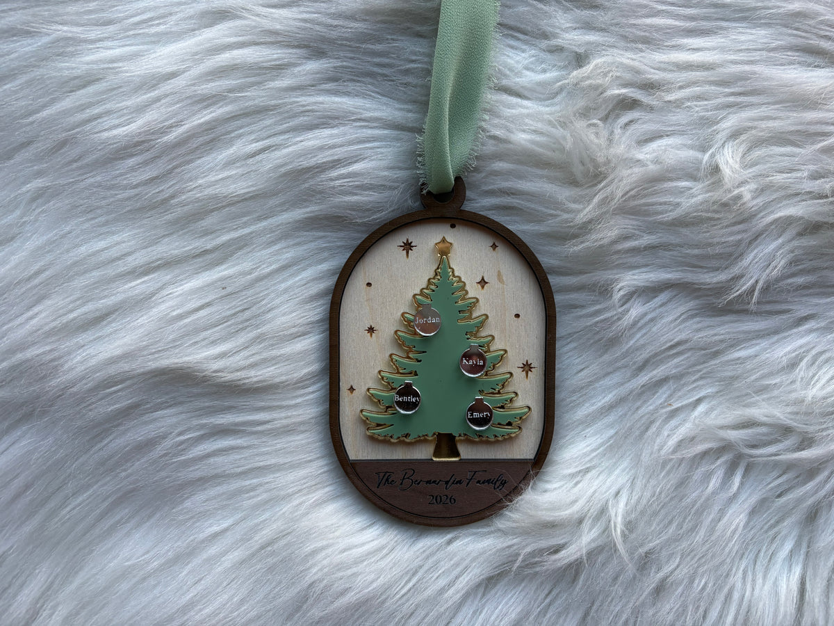Custom Family Christmas Tree Ornament