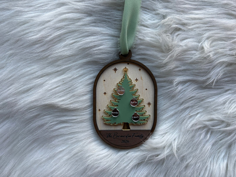 Custom Family Christmas Tree Ornament