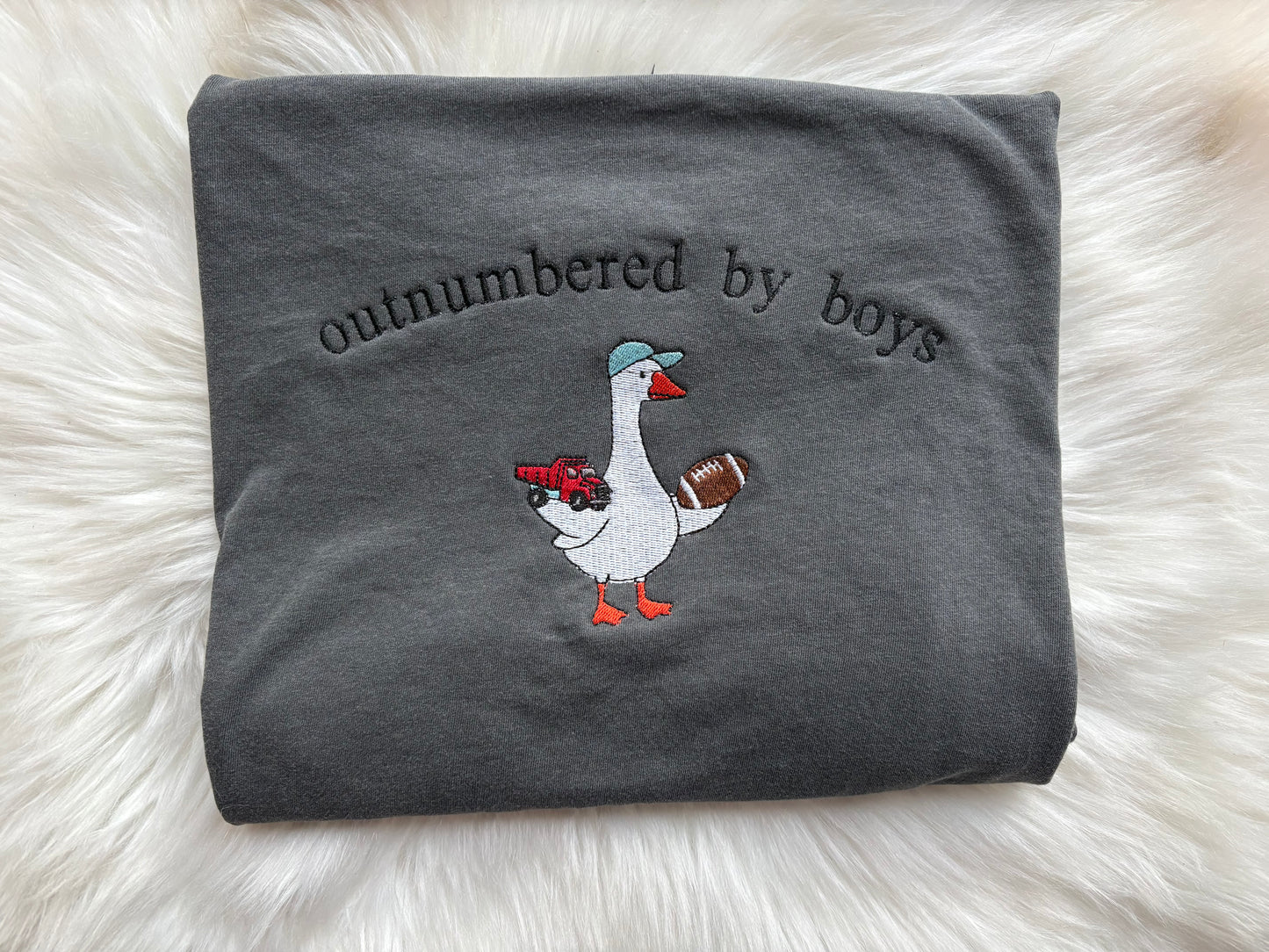 Embroidered Outnumbered by Boys Comfort Colors T-Shirt