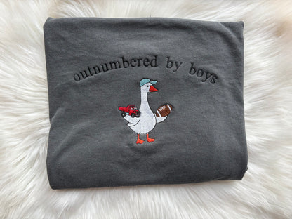 Embroidered Outnumbered by Boys Comfort Colors T-Shirt