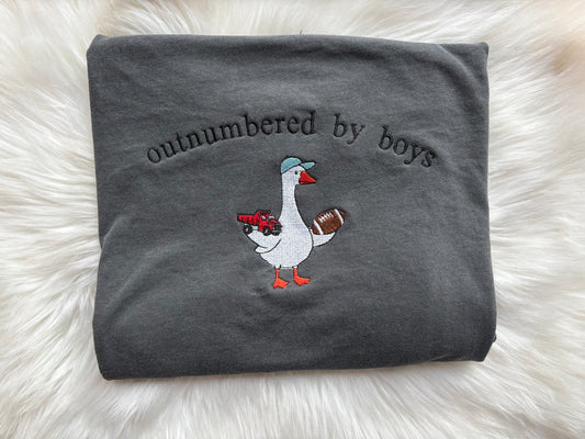 Embroidered Outnumbered by Boys Comfort Colors T-Shirt