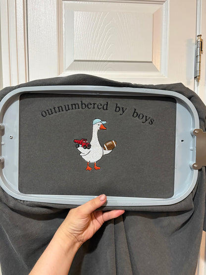 Embroidered Outnumbered by Boys Comfort Colors T-Shirt