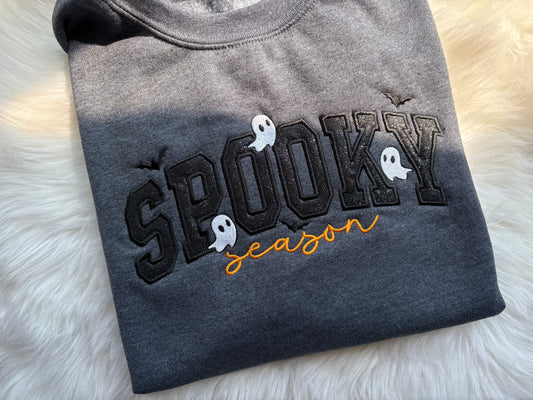 Embroidered Spooky Season Appliqué Sweatshirt