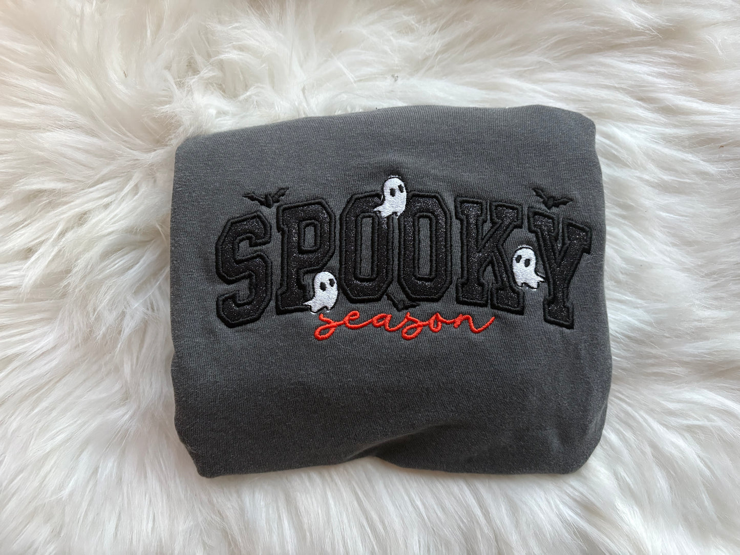 Embroidered Spooky Season Appliqué Comfort Colors T-Shirt