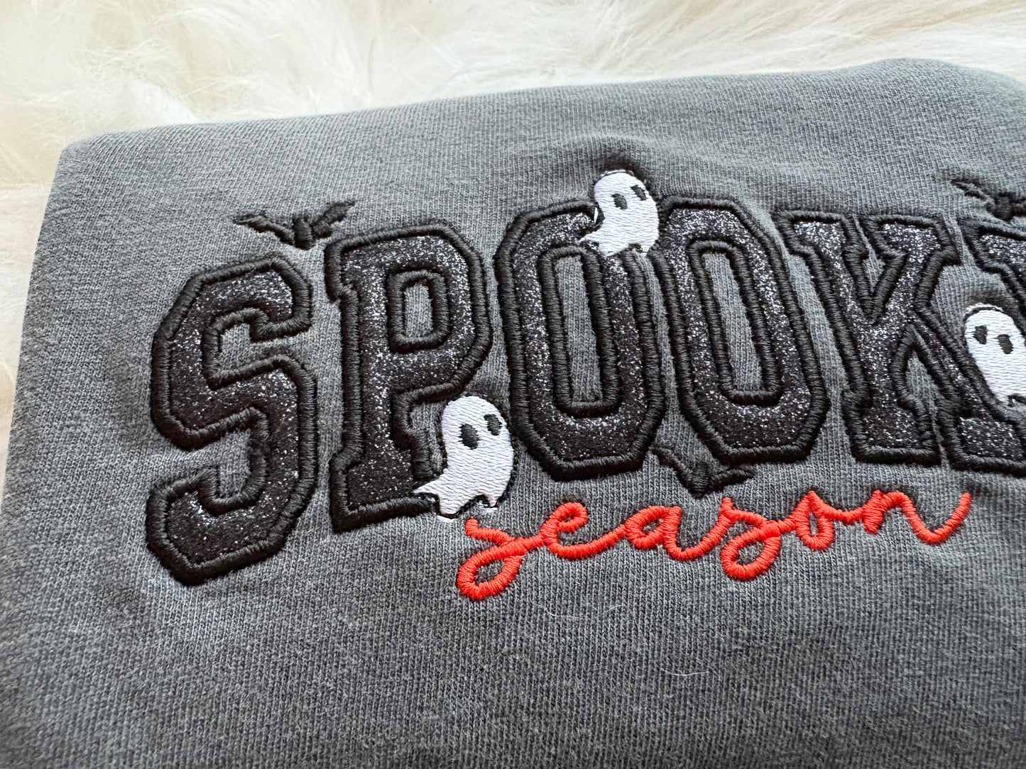Embroidered Spooky Season Appliqué Comfort Colors T-Shirt