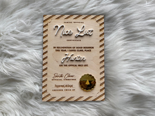 Santa’s Official Nice List Custom Christmas Keepsake