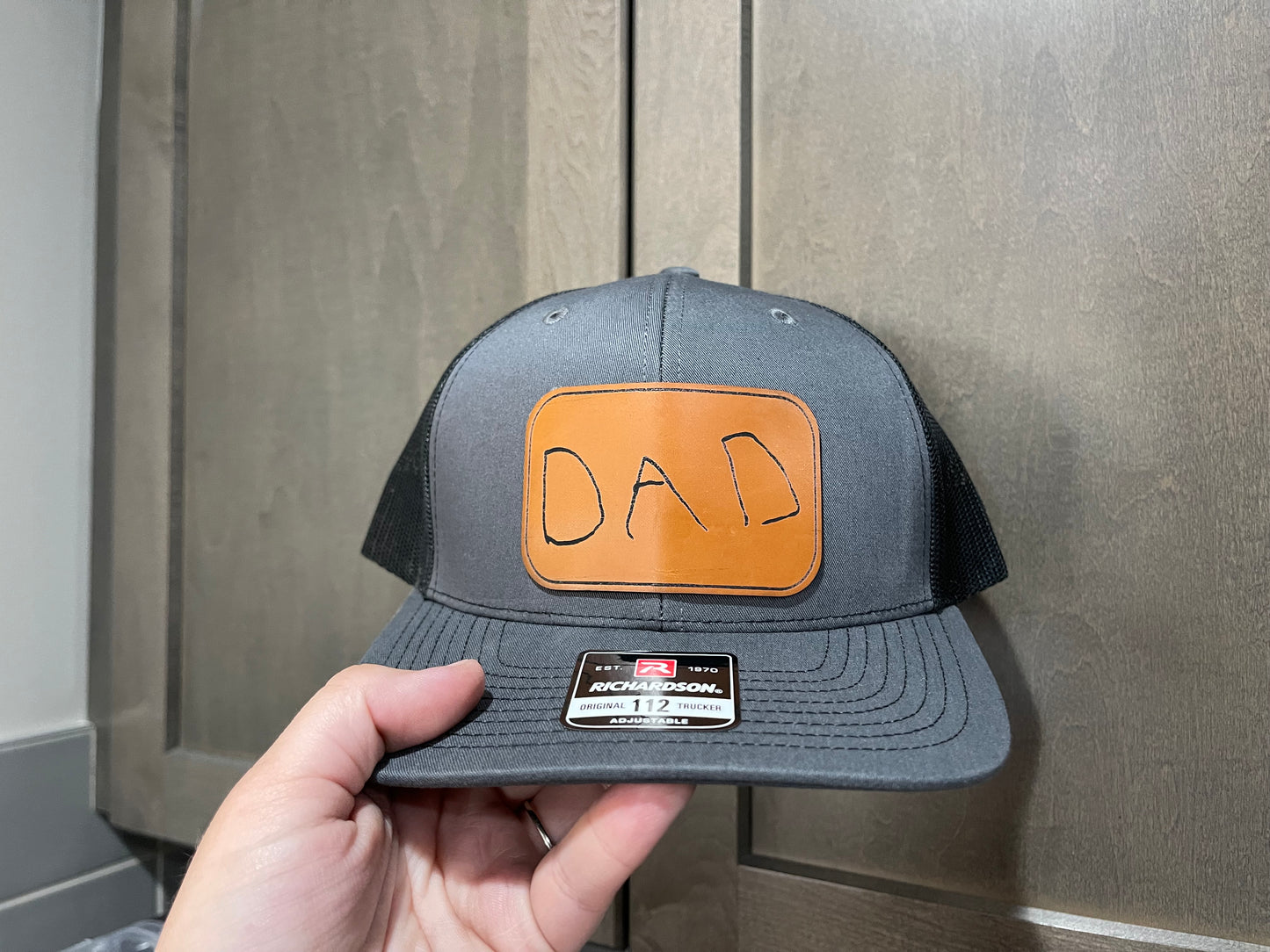 Custom Kids' Writing Leather Patch Hat