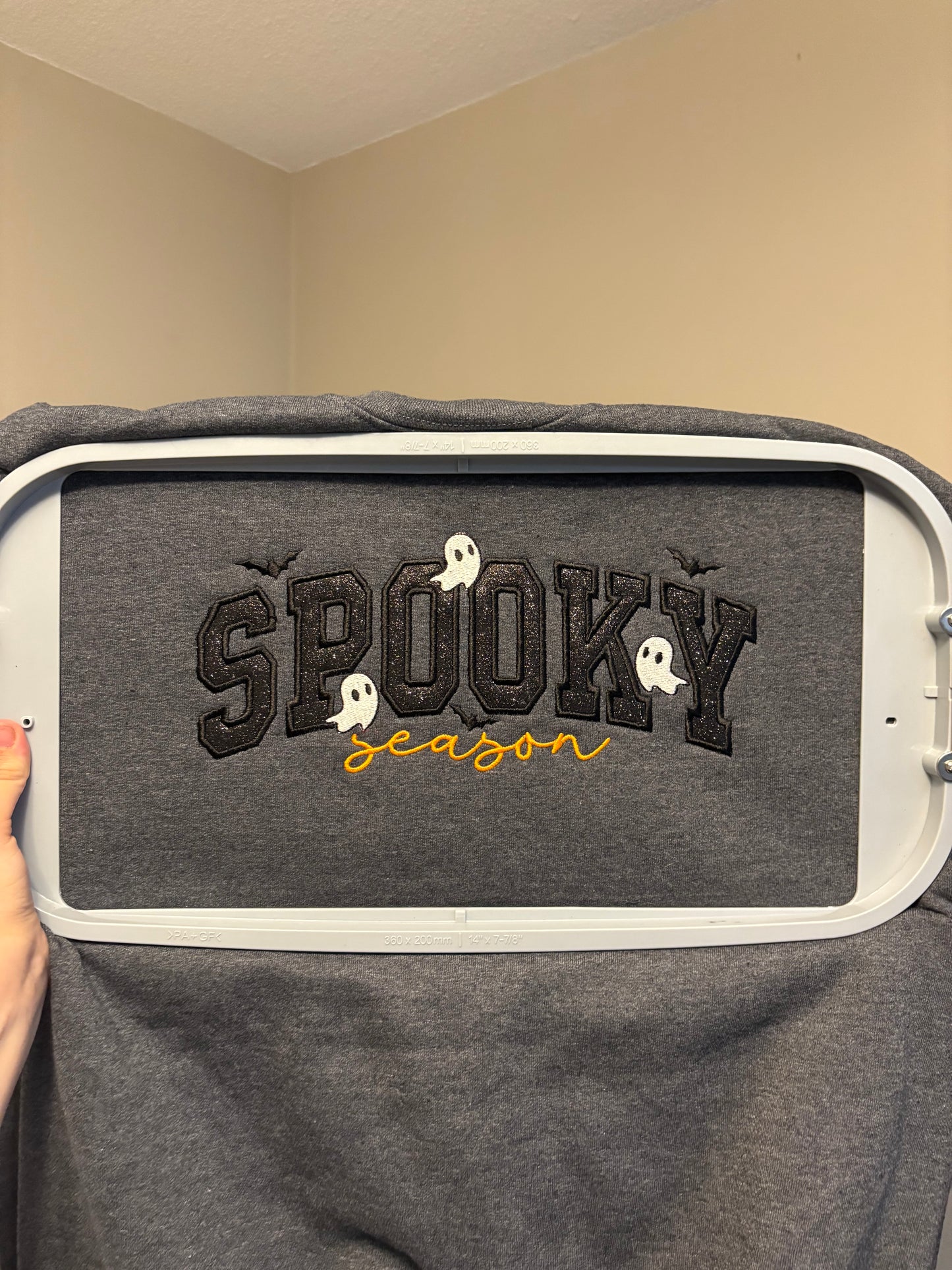 Embroidered Spooky Season Appliqué Sweatshirt