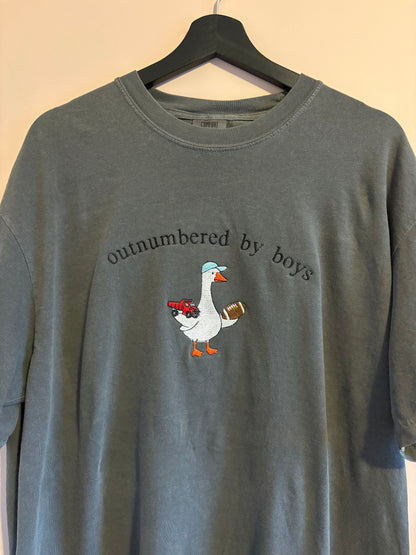 Embroidered Outnumbered by Boys Comfort Colors T-Shirt
