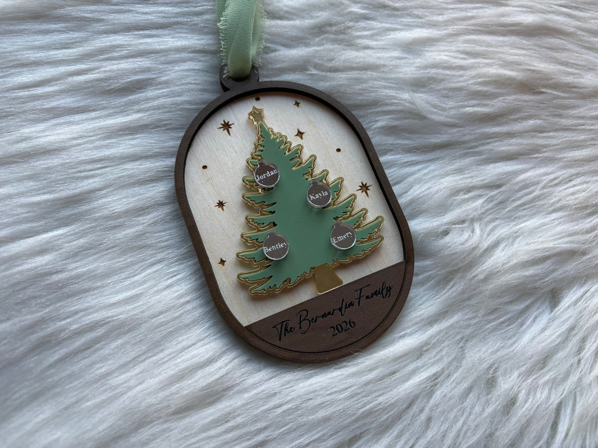 Custom Family Christmas Tree Ornament