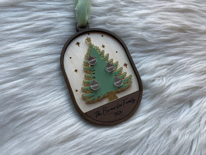 Custom Family Christmas Tree Ornament
