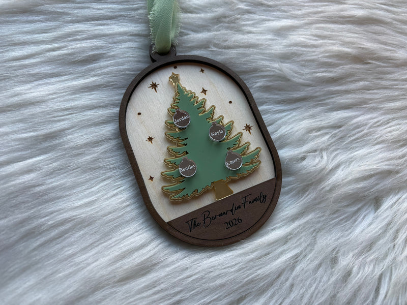 Custom Family Christmas Tree Ornament