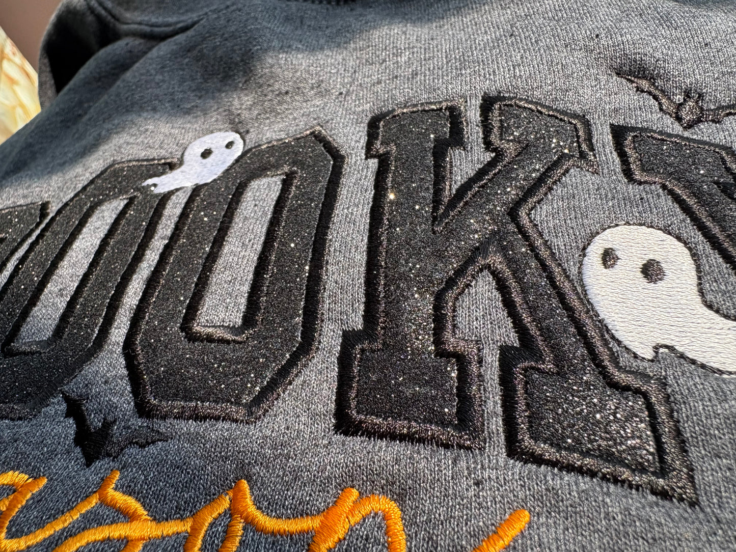 Embroidered Spooky Season Appliqué Sweatshirt