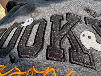 Embroidered Spooky Season Appliqué Sweatshirt