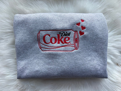 Diet Cola Soda Pop Embroidered Sweatshirt