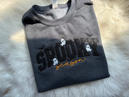Embroidered Spooky Season Appliqué Sweatshirt