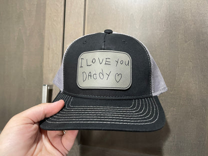 Custom Kids' Writing Leather Patch Hat