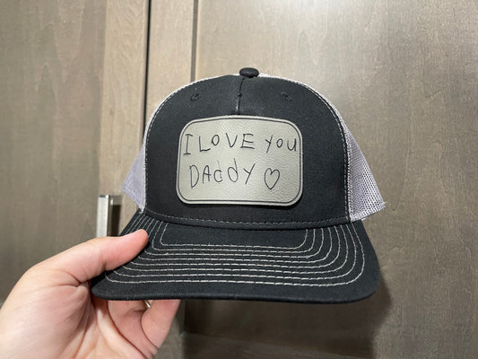 Custom Kids' Writing Leather Patch Hat