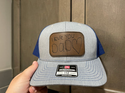 Custom Kids' Writing Leather Patch Hat
