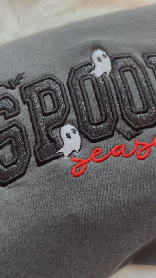 Embroidered Spooky Season Appliqué Comfort Colors T-Shirt