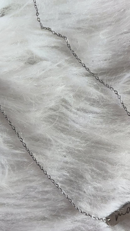Mama Laser Engraved Stainless Steel Bar Necklace